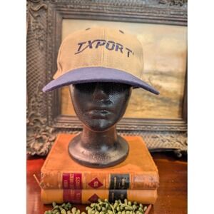 APT Headwear TXPORT Logo Hat Mens Khaki Navy Blue Adjustable Dad Cap Baseball